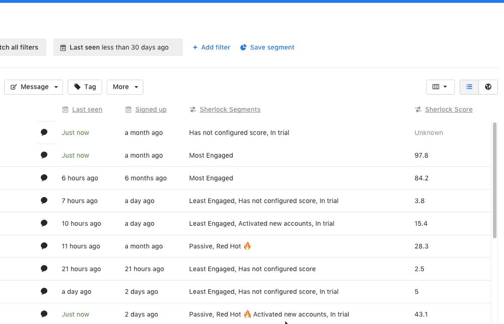 Researching patterns for the events search